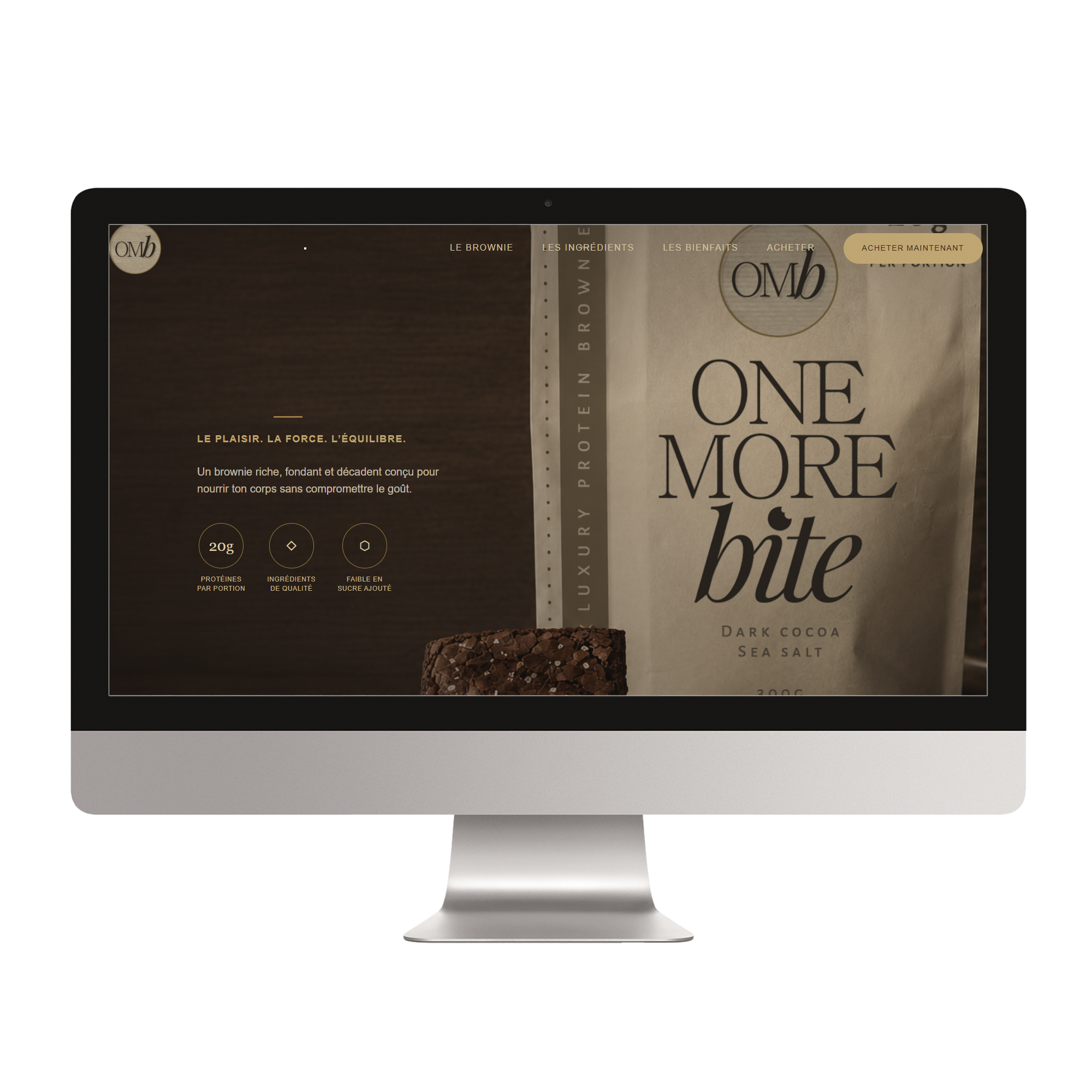 Landing page One More Bite sur ordinateur