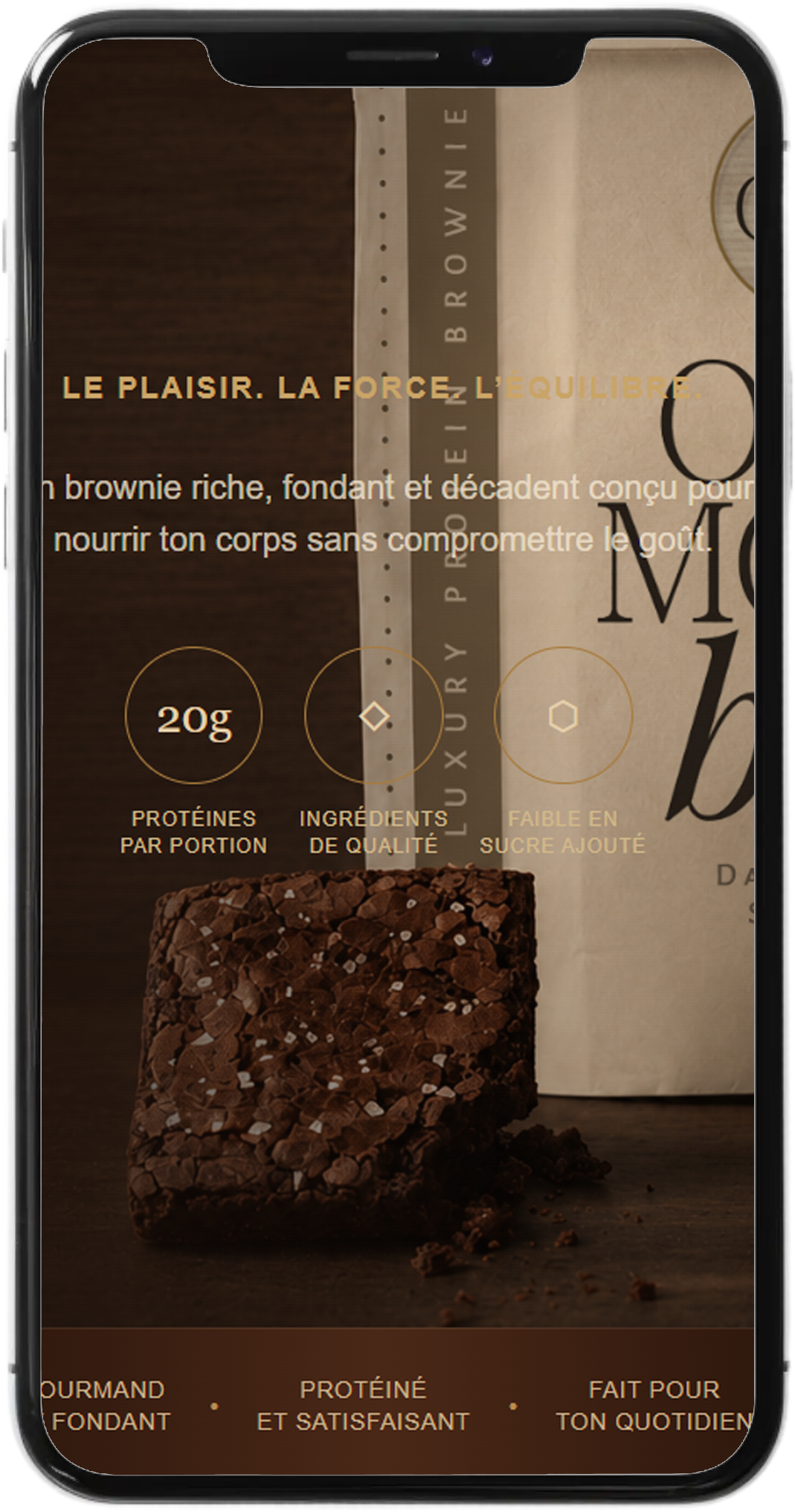 Landing page One More Bite sur téléphone